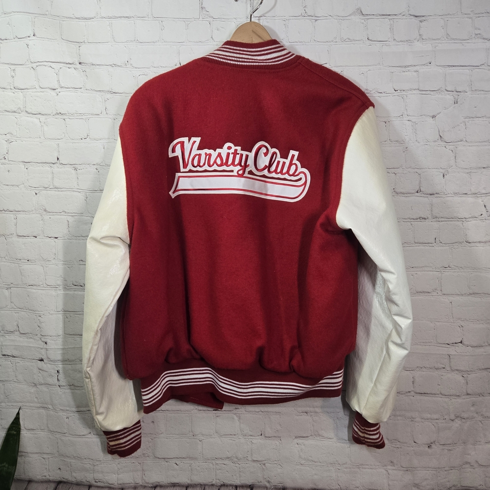 Vtg 80s Letterman Jacket Wool Varsity Bomber Academia Men XL Neff Spartan